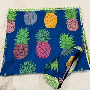 Max Studio Home Green and Blue With Pineapple Pattern Blanket